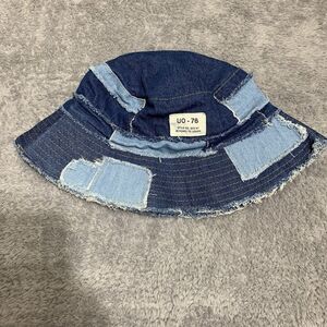 Urban Outfitters Bucket Hat Unisex OS BluePatchwork DenimFrayed UO-76 Distressed